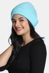 Zivame Knitted Beanie - Sky Blue — thumbnail 3